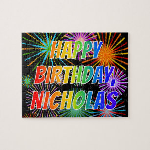 Vorname "NICHOLAS", Fun "HAPPY BIRTHDAY" Puzzle