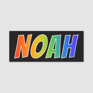 Vorname "NOAH": Spaß-Regenbogen-Farbton Namensschild