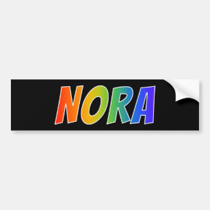 Vorname "NORA": Fun Rainbow Coloring Autoaufkleber