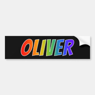 Vorname "OLIVER": Fun Rainbow Coloring Autoaufkleber