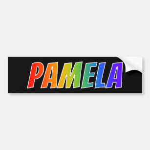 Vorname "PAMELA": Fun Rainbow Coloring Autoaufkleber