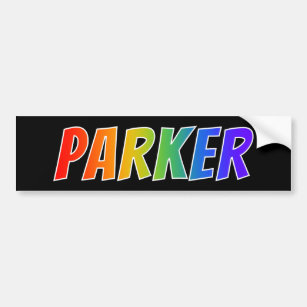 Vorname "PARKER": Fun Rainbow Coloring Autoaufkleber
