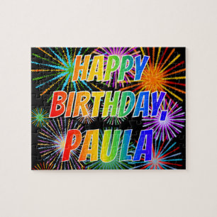Vorname "PAULA", Spaß "GLÜCKLICHER GEBURTSTAG" Puzzle