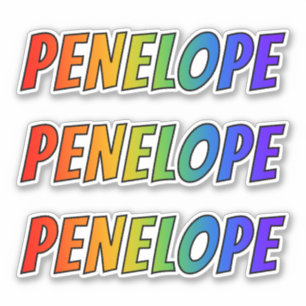 Vorname "PENELOPE" mit/ Fun Rainbow Coloring Aufkleber
