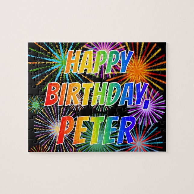 Vorname "PETER", Fun "HAPPY BIRTHDAY" Puzzle (Horizontal)