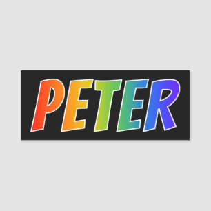 Vorname "PETER": Spaß-Regenbogen-Farbton Namensschild