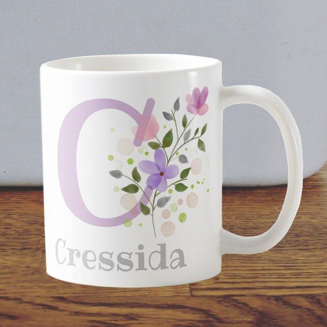 Vorname Plus Name Cressida mit Blume Kaffeetasse (Von Creator hochgeladen)