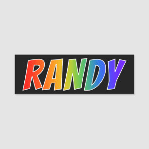 Vorname "RANDY": Fun Rainbow Coloring Namensschild