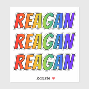 Vorname "REAGAN" mit/ Fun Rainbow Coloring Aufkleber