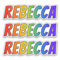 Vorname "REBECCA" mit/ Fun Rainbow Coloring