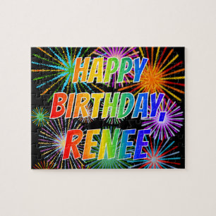 Vorname "RENEE", Fun "HAPPY BIRTHDAY" Puzzle