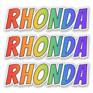 Vorname "RHONDA" mit// Fun Rainbow Coloring Aufkleber
