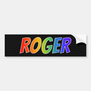 Vorname "ROGER": Fun Rainbow Coloring Autoaufkleber