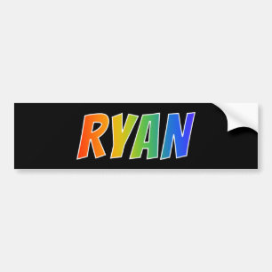 Vorname "RYAN": Fun Rainbow Coloring Autoaufkleber