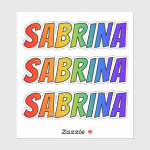 Vorname "SABRINA" mit/ Fun Rainbow Coloring Aufkleber