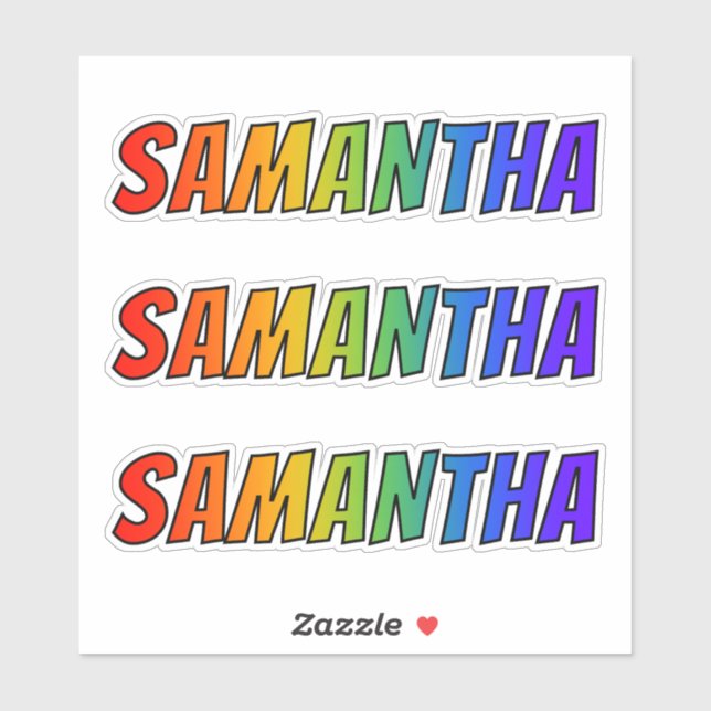 Vorname "SAMANTHA" mit/ Fun Rainbow Coloring Aufkleber (Blatt)