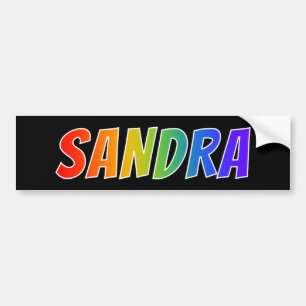 Vorname "SANDRA": Spaß-Regenbogen-Farbton Autoaufkleber