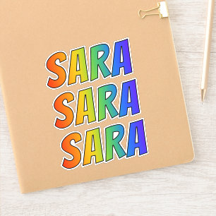 Vorname "SARA" mit/ Fun Rainbow Coloring Aufkleber