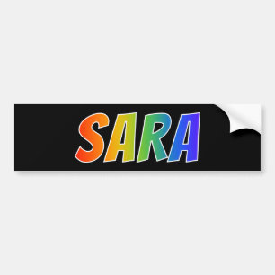 Vorname "SARA": Spaß-Regenbogen-Farbton Autoaufkleber