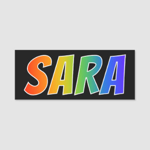 Vorname "SARA": Spaß-Regenbogen-Farbton Namensschild