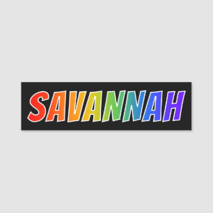 Vorname "SAVANNE": Spaß-Regenbogen-Farbton Namensschild