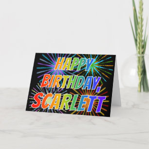 Vorname "SCARLETT" Fun "HAPPY BIRTHDAY" Karte