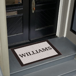 Vorname Schwarz-Weiß-Tile-Design Fußmatte