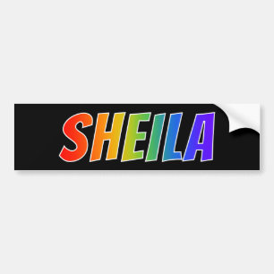 Vorname "SHEILA": Spaß-Regenbogen-Farbton Autoaufkleber