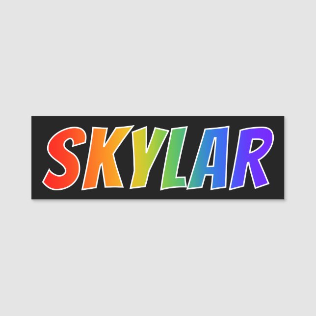Vorname "SKYLAR": Fun Rainbow Coloring Namensschild (Vorderseite)