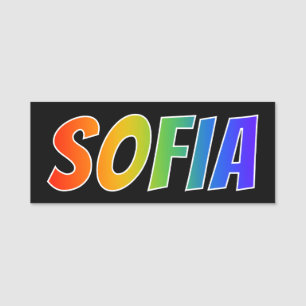 Vorname "SOFIA": Spaß-Regenbogen-Farbton Namensschild