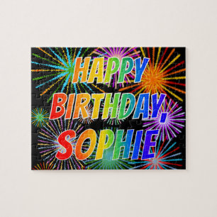 Vorname "SOPHIE", Fun "HAPPY BIRTHDAY" Puzzle
