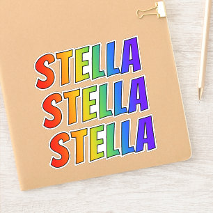 Vorname "STELLA" mit/ Fun Rainbow Coloring Aufkleber