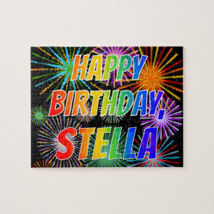 Vorname "STELLA", Spaß "GLÜCKLICHER BIRTHTAG" Puzzle