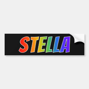 Vorname "STELLA": Spaß-Regenbogen-Farbton Autoaufkleber