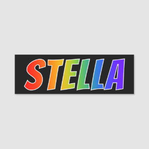 Vorname "STELLA": Spaß-Regenbogen-Farbton Namensschild