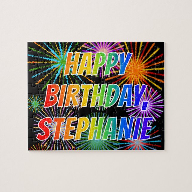 Vorname "STEPHANIE", Fun "HAPPY BIRTHDAY" Puzzle (Horizontal)