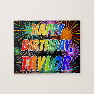 Vorname "TAYLOR", Fun "HAPPY BIRTHDAY" Puzzle