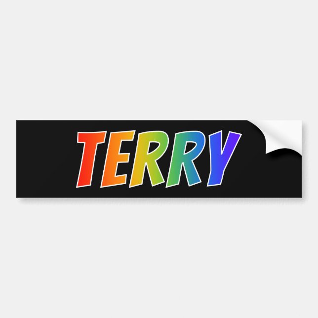 Vorname "TERRY": Fun Rainbow Coloring Autoaufkleber (Vorne)