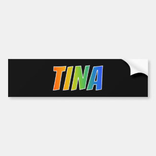 Vorname "TINA": Fun Rainbow Coloring Autoaufkleber