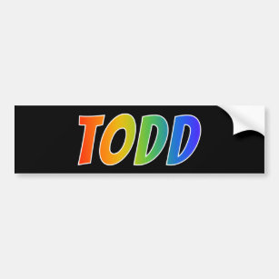 Vorname "TODD": Fun Rainbow Coloring Autoaufkleber