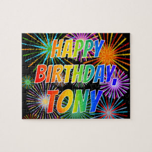 Vorname "TONY", Spaß "GLÜCKLICHER BIRTHTAG" Puzzle