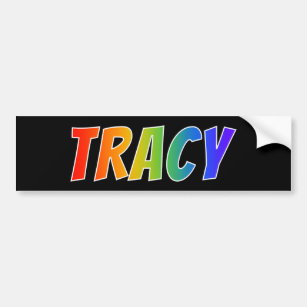 Vorname "TRACY": Fun Rainbow Coloring Autoaufkleber