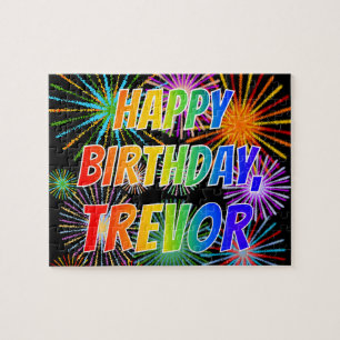 Vorname "TREVOR", Fun "HAPPY BIRTHDAY" Puzzle