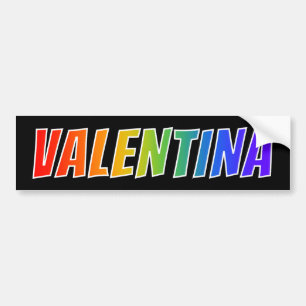 Vorname "VALENTINA": Fun Rainbow Coloring Autoaufkleber