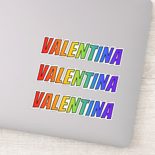 Vorname "VALENTINA" mit/ Fun Rainbow Coloring Aufkleber