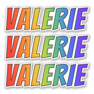 Vorname "VALERIE" mit/ Fun Rainbow Coloring Aufkleber