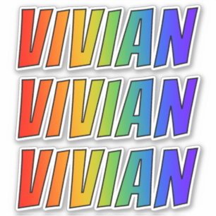 Vorname "VIVIAN" mit/ Fun Rainbow Coloring Aufkleber
