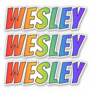 Vorname "WESLEY" mit/ Fun Rainbow Coloring Aufkleber