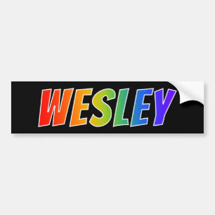 Vorname "WESLEY": Spaß-Regenbogen-Farbton Autoaufkleber