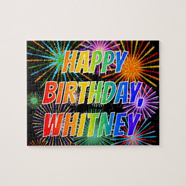 Vorname "WHITNEY", Fun "HAPPY BIRTHDAY" Puzzle (Horizontal)